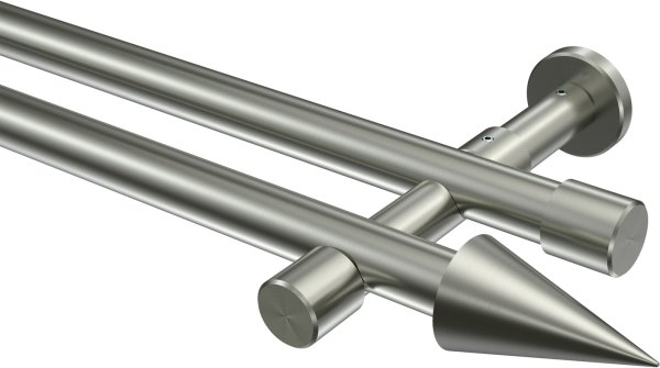 Gardinenstange Edelstahl-Optik 20 mm Ø 2-läufig PRESTIGE - Savio (ohne Ringe) 100 cm