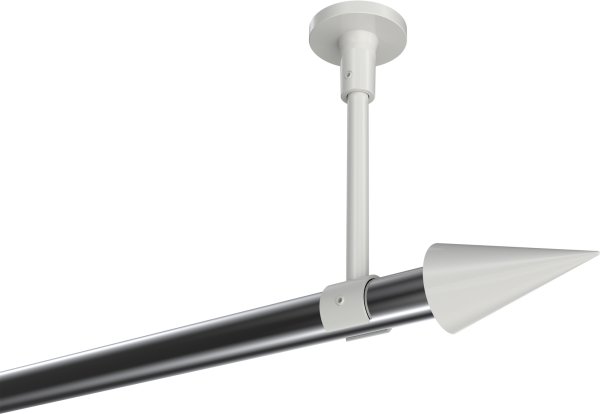 Gardinenstange Metall 20 mm Ø SONETTE - Savio Chrom / Weiß (ohne Ringe) 100 cm