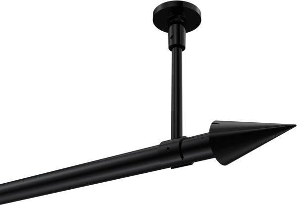 Gardinenstange Metall 20 mm Ø SONETTE - Savio Schwarz (ohne Ringe) 100 cm