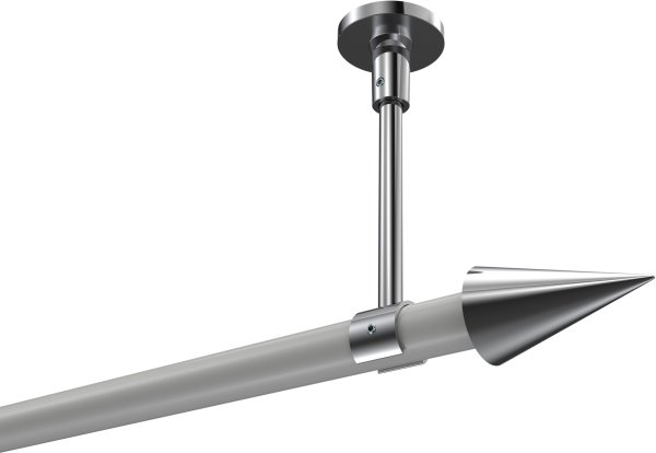 Gardinenstange Metall 20 mm Ø SONETTE - Savio Weiß / Chrom (ohne Ringe) 100 cm