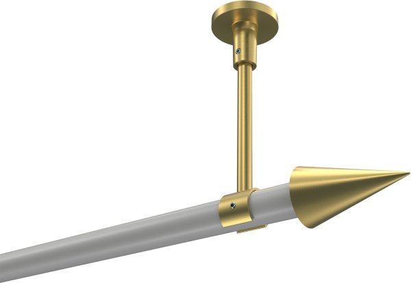 Gardinenstange Metall 20 mm Ø SONETTE - Savio Weiß / Messing-Optik (ohne Ringe) 100 cm