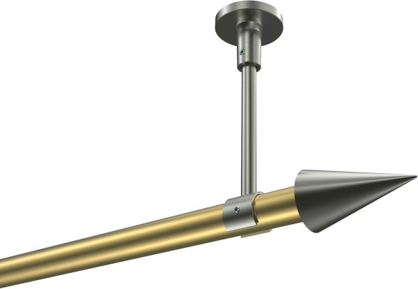 Gardinenstange Messing-Optik / Edelstahl-Optik 20 mm Ø SONETTE - Savio (ohne Ringe) 100 cm