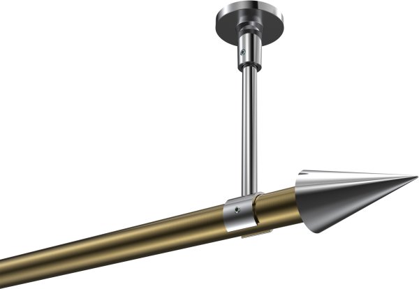 Gardinenstange Metall 20 mm Ø SONETTE - Savio Messing Antik / Chrom (ohne Ringe) 100 cm