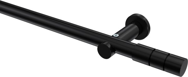 Gardinenstange Metall 20 mm Ø PLATON - Elanto Schwarz (ohne Ringe) 100 cm
