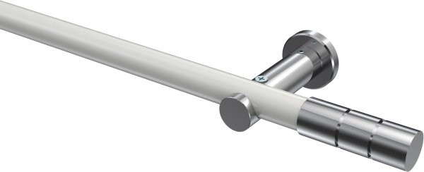 Gardinenstange Metall 20 mm Ø PLATON - Elanto Weiß / Chrom (ohne Ringe) 100 cm