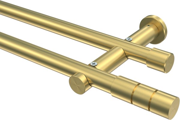 Gardinenstange Messing-Optik 20 mm Ø 2-läufig PLATON - Elanto (ohne Ringe) 100 cm
