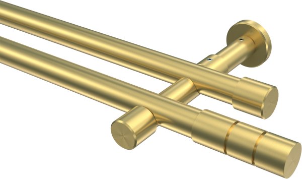 Gardinenstange Messing-Optik 20 mm Ø 2-läufig PRESTIGE - Elanto (ohne Ringe) 100 cm