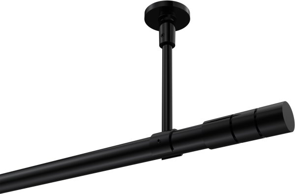 Gardinenstange Metall 20 mm Ø SONETTE - Elanto Schwarz (ohne Ringe) 100 cm