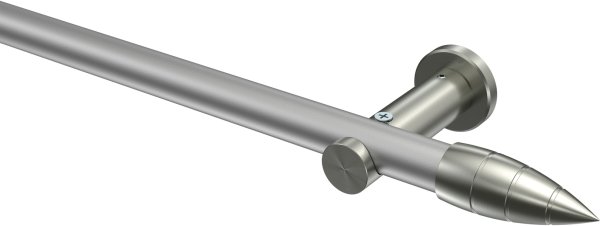 Gardinenstange Metall 20 mm Ø PLATON - Samanto Silbergrau / Edelstahl-Optik (ohne Ringe) 100 cm