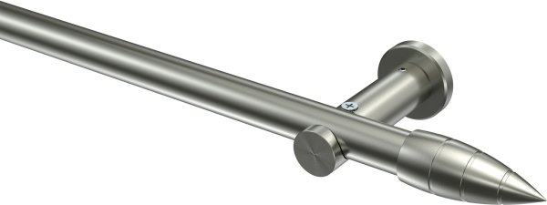 Gardinenstange Edelstahl-Optik 20 mm Ø PLATON - Samanto (ohne Ringe) 100 cm