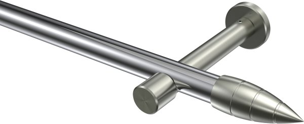 Gardinenstange Metall 20 mm Ø PRESTIGE - Samanto Chrom / Edelstahl-Optik (ohne Ringe) 100 cm