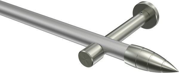 Gardinenstange Metall 20 mm Ø PRESTIGE - Samanto Silbergrau / Edelstahl-Optik (ohne Ringe) 100 cm