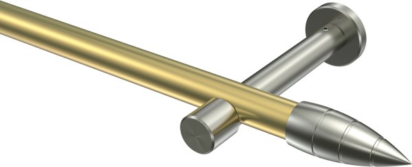 Gardinenstange Messing-Optik / Edelstahl-Optik 20 mm Ø PRESTIGE - Samanto (ohne Ringe) 100 cm