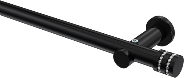 Gardinenstange Metall 20 mm Ø PLATON - Estana Schwarz (ohne Ringe) 100 cm