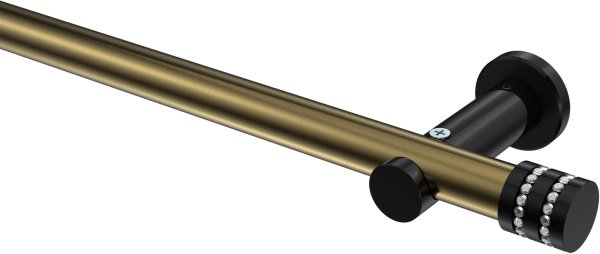 Gardinenstange Metall 20 mm Ø PLATON - Estana Messing Antik / Schwarz (ohne Ringe) 100 cm