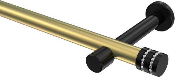 Gardinenstange Metall 20 mm Ø PRESTIGE - Estana Messing-Optik / Schwarz (ohne Ringe) 100 cm