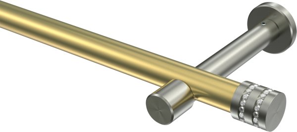 Gardinenstange Messing-Optik / Edelstahl-Optik 20 mm Ø PRESTIGE - Estana (ohne Ringe) 100 cm