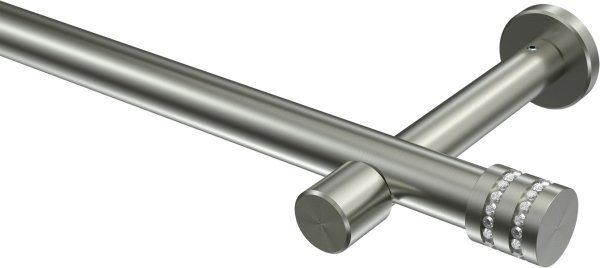 Gardinenstange Edelstahl-Optik 20 mm Ø PRESTIGE - Estana (ohne Ringe) 100 cm