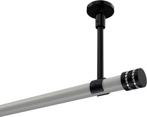 Gardinenstange Metall 20 mm Ø SONETTE - Estana Weiß / Schwarz (ohne Ringe) 100 cm