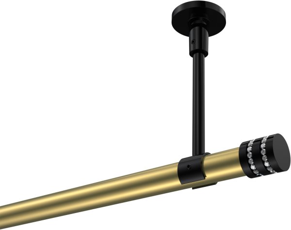 Gardinenstange Metall 20 mm Ø SONETTE - Estana Messing-Optik / Schwarz (ohne Ringe) 100 cm