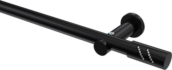 Gardinenstange Metall 20 mm Ø PLATON - Zoena Schwarz (ohne Ringe) 100 cm