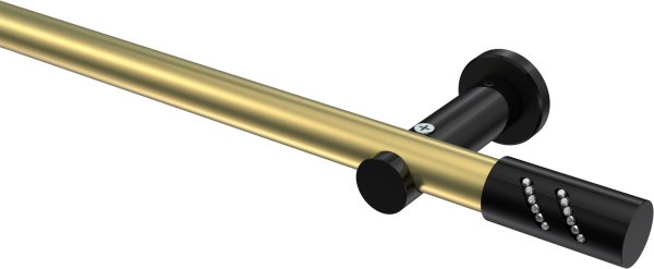 Gardinenstange Metall 20 mm Ø PLATON - Zoena Messing-Optik / Schwarz (ohne Ringe) 100 cm