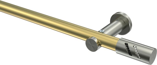 Gardinenstange Messing-Optik / Edelstahl-Optik 20 mm Ø PLATON - Zoena (ohne Ringe) 100 cm