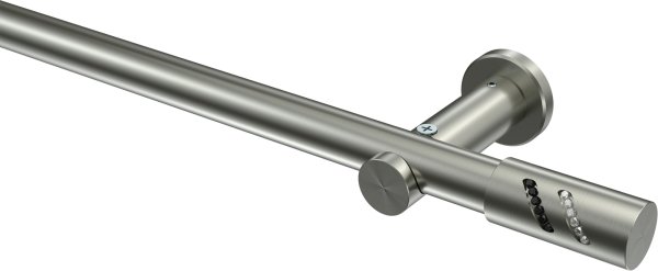 Gardinenstange Edelstahl-Optik 20 mm Ø PLATON - Zoena (ohne Ringe) 100 cm