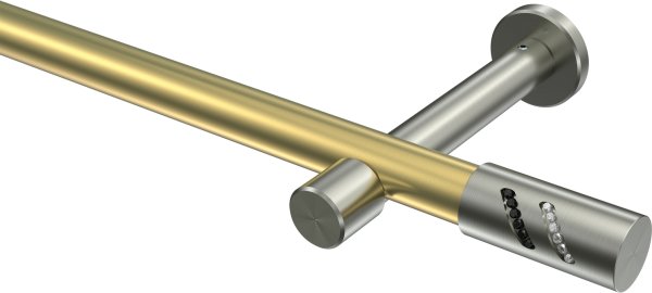 Gardinenstange Messing-Optik / Edelstahl-Optik 20 mm Ø PRESTIGE - Zoena (ohne Ringe) 100 cm