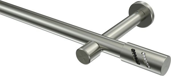 Gardinenstange Edelstahl-Optik 20 mm Ø PRESTIGE - Zoena (ohne Ringe) 100 cm