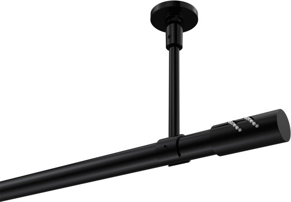 Gardinenstange Metall 20 mm Ø SONETTE - Zoena Schwarz (ohne Ringe) 100 cm