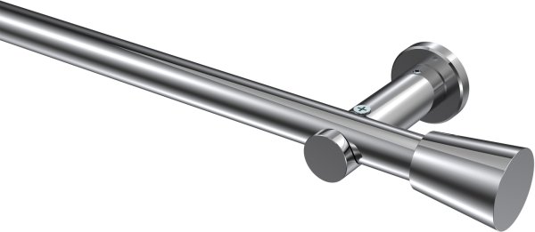 Gardinenstange Metall 20 mm Ø PLATON - Sitra Chrom (ohne Ringe) 100 cm