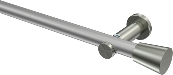 Gardinenstange Metall 20 mm Ø PLATON - Sitra Silbergrau / Edelstahl-Optik (ohne Ringe) 100 cm