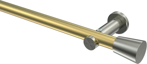 Gardinenstange Messing-Optik / Edelstahl-Optik 20 mm Ø PLATON - Sitra (ohne Ringe) 100 cm