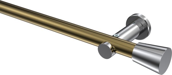 Gardinenstange Metall 20 mm Ø PLATON - Sitra Messing Antik / Chrom (ohne Ringe) 100 cm