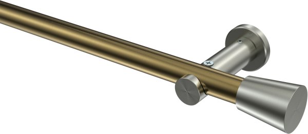 Gardinenstange Metall 20 mm Ø PLATON - Sitra Messing Antik / Edelstahl-Optik (ohne Ringe) 100 cm