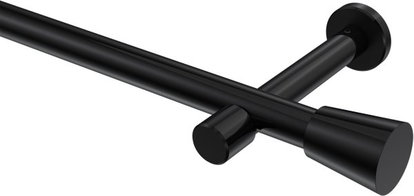 Gardinenstange Metall 20 mm Ø PRESTIGE - Sitra Schwarz (ohne Ringe) 100 cm