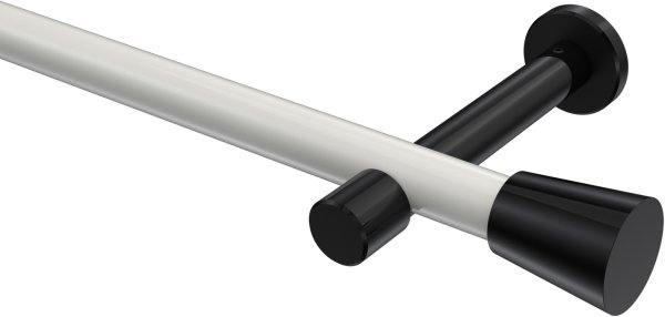 Gardinenstange Metall 20 mm Ø PRESTIGE - Sitra Weiß / Schwarz (ohne Ringe) 100 cm