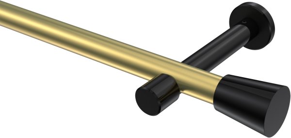 Gardinenstange Metall 20 mm Ø PRESTIGE - Sitra Messing-Optik / Schwarz (ohne Ringe) 100 cm