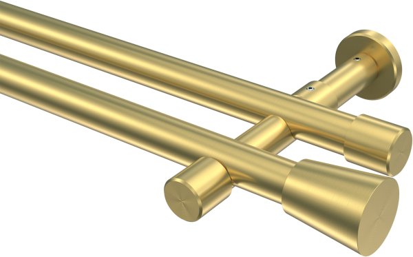 Gardinenstange Messing-Optik 20 mm Ø 2-läufig PRESTIGE - Sitra (ohne Ringe) 100 cm