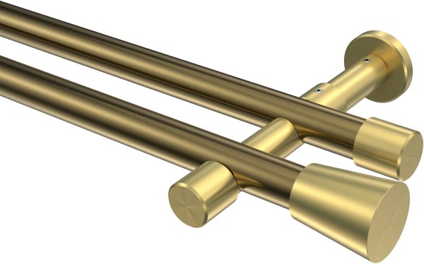 Gardinenstange Metall 20 mm Ø 2-läufig PRESTIGE - Sitra Messing Antik / Messing-Optik (ohne Ringe) 100 cm