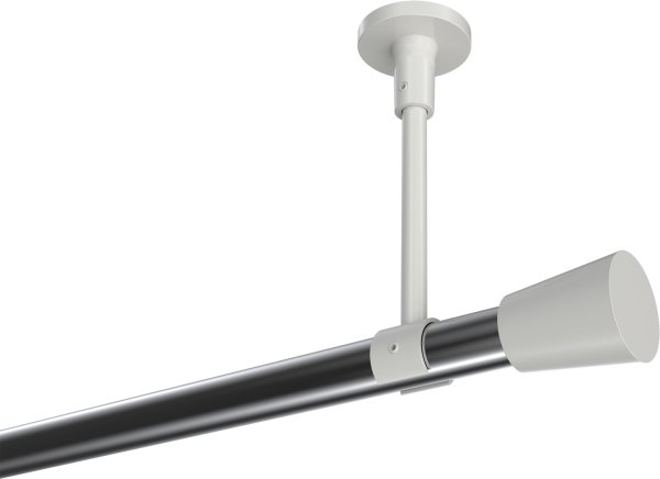 Gardinenstange Metall 20 mm Ø SONETTE - Sitra Chrom / Weiß (ohne Ringe) 100 cm