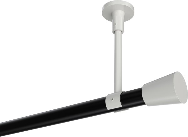 Gardinenstange Metall 20 mm Ø SONETTE - Sitra Schwarz / Weiß (ohne Ringe) 100 cm