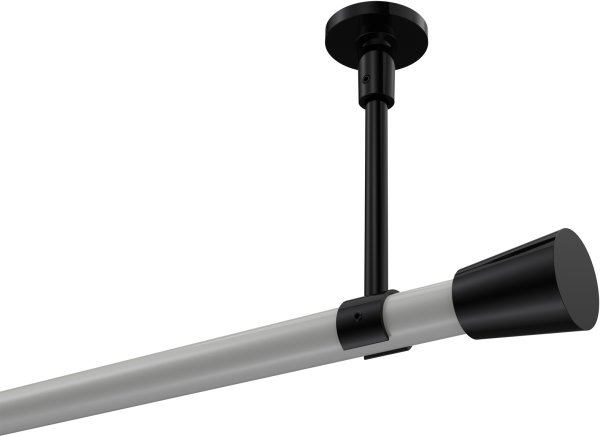 Gardinenstange Metall 20 mm Ø SONETTE - Sitra Weiß / Schwarz (ohne Ringe) 100 cm