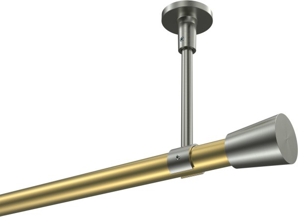 Gardinenstange Messing-Optik / Edelstahl-Optik 20 mm Ø SONETTE - Sitra (ohne Ringe) 100 cm