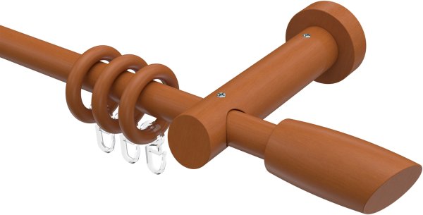 Gardinenstange Holz 20 mm Ø TALENA - Etta Kirschbaum lackiert