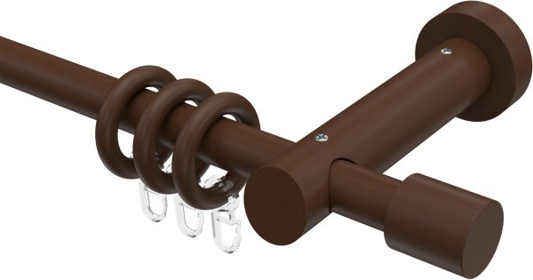 Gardinenstange Holz 20 mm Ø TALENA - Feta Nussbaum lackiert