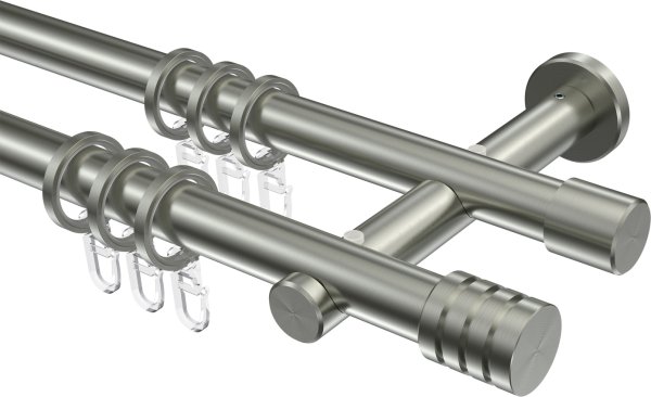 Gardinenstange Edelstahl 20 mm Ø 2-läufig TREND - Fario