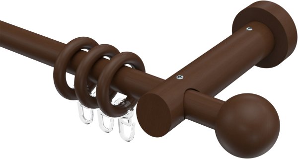 Gardinenstange Holz 20 mm Ø TALENA - Luina Nussbaum lackiert