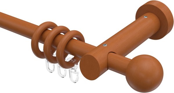 Gardinenstange Holz 20 mm Ø TALENA - Luina Kirschbaum lackiert